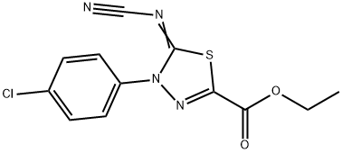 ETHYL 4-(4-CHLOROPHENYL)-5-CYANAMIDE-4,5-DIHYDRO-1,3,4-THIADIAZOLE-2-CARBOXYLATE Structure