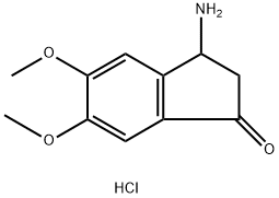 3-amino-5,6-dimethoxy-1-indanone hydrochloride Struktur