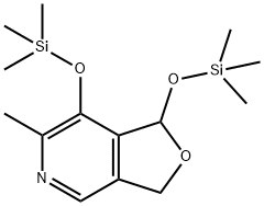1,3-ジヒドロ-6-メチル-1,7-ビス[(トリメチルシリル)オキシ]フロ[3,4-c]ピリジン 化学構造式