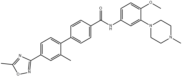 N-[4-METHOXY-3-(4-METHYLPIPERAZIN-1-YL)-PHENYL]-4-[2-METHYL-4-(5-METHYL-1,2,4-OXADIAZOL-3-YL)PHENYL]BENZAMIDE Structure