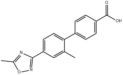 2'-甲基-4'-(5-甲基-1,2,4-噁二唑-3-基)-[1,1'-联苯]-4-羧酸 结构式