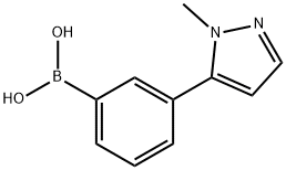 [3-(1-甲基-1H-吡唑-5-基)苯基]硼酸 结构式