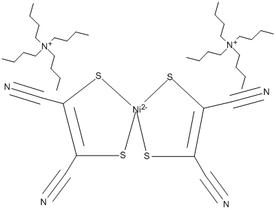 BIS(TETRA-N-BUTYLAMMONIUM) BIS(MALEONITRILEDITHIOLATO) NICKEL COMPLEX Struktur