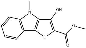 4H-Furo[3,2-b]indole-2-carboxylic  acid,  3-hydroxy-4-methyl-,  methyl  ester,148761-44-8,结构式
