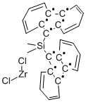 Dimethylsilylbis(9-fluorenyl)zirconium dichloride Struktur