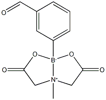 8-(3-forMylphenyl)-4-Methyl-2,6-dioxohexahydro-[1,3,2]oxazaborolo[2,3-b][1,3,2]oxazaborol-4-iuM-8-uide Struktur