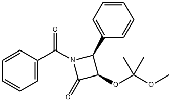(3R,4S)-1-苯甲酰-3-(1-甲氧基-1-甲基乙氧基)-4-苯基-2-氮杂环丁酮, 149107-92-6, 结构式