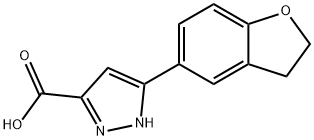 5-(2,3-Dihydro-1-benzofuran-5-yl)-1H-pyrazole-3-carboxylic acid 结构式