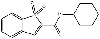Benzobthiophene-2-carboxamide, N-cyclohexyl-, 1,1-dioxide,149118-66-1,结构式