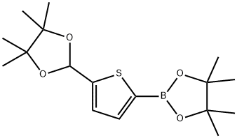 4,4,5,5-Tetramethyl-2-[5-(4,4,5,5-Tetramethyl-1,3-dioxolan-2-yl)thiophen-2-yl]-1,3,2-dioxaborolane,1492038-20-6,结构式