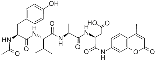 N-乙酰基-酪氨酰-缬氨酰-丙氨酰-天冬氨酸-7-氨基-4-甲基香豆素, 149231-65-2, 结构式