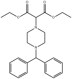 diethyl 2-(4-benzhydrylpiperazin-1-yl)propanedioate 结构式
