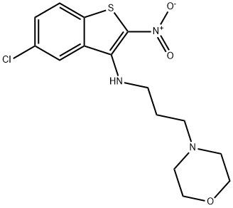 5-chloro-N-(3-morpholin-4-ylpropyl)-2-nitro-benzothiophen-3-amine 化学構造式