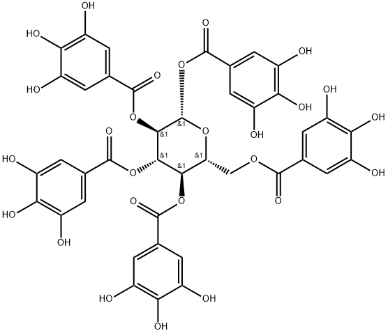 14937-32-7 3,4,5-トリヒドロキシベンゾイル2-O,3-O,4-O,6-O-テトラキス(3,4,5-トリヒドロキシベンゾイル)-β-D-グルコピラノシド