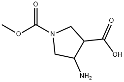 1,3-Pyrrolidinedicarboxylicacid,4-amino-,1-methylester(9CI) 结构式