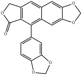 6,7-(Epoxymethanoxy)-9-(1,3-benzodioxole-5-yl)-1,3-dihydronaphtho[2,3-c]furan-1-one,14944-34-4,结构式