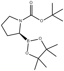 (S)-tert-Butyl 2-(4,4,5,5-tetramethyl-1,3,2-dioxaborolan-2-yl)pyrrolidine-1-carboxylate Struktur
