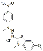 6-methoxy-3-methyl-2-[3-methyl-3-(4-nitrophenyl)triazen-1-yl]benzothiazolium chloride Struktur