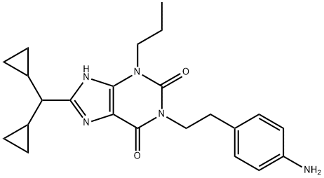 1-(4-Aminophenethyl)-8-dicyclopropylmethyl-1-propylxanthine 化学構造式