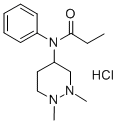 N-(Hexahydro-1,2-dimethyl-4-pyridazinyl)-N-phenylpropanamide hydrochlo ride Structure
