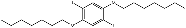 1,4-ジヨード-2,5-ビス(ヘプチルオキシ)ベンゼン 化学構造式