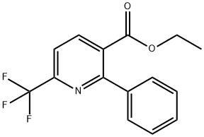 3-PYRIDINECARBOXYLIC ACID, 2-PHENYL-6-(TRIFLUOROMETHYL)-, ETHYL ESTER Struktur