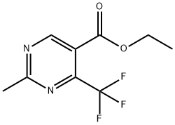 2-メチル-4-(トリフルオロメチル)ピリミジン-5-カルボン酸エチル 化学構造式