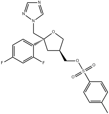 (5R-CIS)-甲苯-4-磺酸 5-(2,4-二氟苯基)-5-(1H-1,2,4-三氮唑-1-基)甲基四氢呋喃-3-基甲基酯, 149809-43-8, 结构式