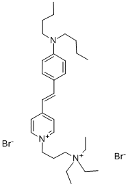 N-(3-三乙基铵丙基)-4-(4-(二丁基氨基)苯乙烯基)吡啶二溴盐 结构式