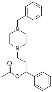 alpha-Phenyl-4-(phenylmethyl)-1-piperazinepropanol acetate (ester) 化学構造式