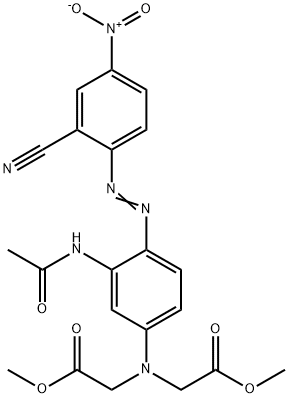 Glycine, N-3-(acetylamino)-4-(2-cyano-4-nitrophenyl)azophenyl-N-(2-methoxy-2-oxoethyl)-, methyl ester Structure