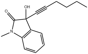 1-methyl-3-(1-hexynyl)-3-hydroxy-2-indolinone 结构式