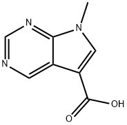 7-methyl-7H-pyrrolo[2,3-d]pyrimidine-5-carboxylic acid, 1499578-19-6, 结构式