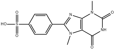 3,7-ジメチル-8-P-スルホフェニルキサンチン 化学構造式