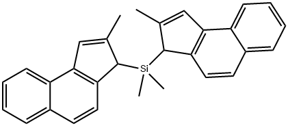 Dimethylbis(2-methyl-3H-benz[e]inden-3-yl)silane Structure
