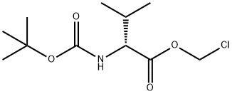 R-2-tert-Butoxycarbonylamino-3-methylbutyric acid chloromethyl ester 结构式