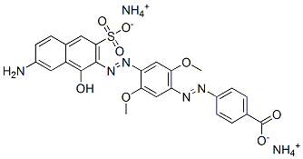 1-Hydroxy-2-[4-(4-carboxyphenylazo)-(2,5-dimethoxyphenylazo)]-3-sulfo-7-aminonaphthalene diammonium salt 结构式