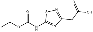 1,2,4-Thiadiazole-3-acetic acid, 5-[(ethoxycarbonyl)aMino]- 化学構造式