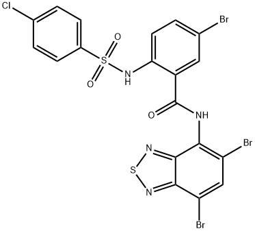 5-bromo-2-(((4-chlorophenyl)sulfonyl)amino)-N-(5,7-dibromo-2,1,3-benzothiadiazol-4-yl)benzamide 结构式