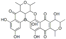 3,4,6a,7,9,9a-Hexahydro-4,11,13,15,18-pentahydroxy-1,3,7,9-tetramethyl-1H-[2]benzopyrano[6,7-f]naphtho[2',3':4,5]pyrano[4,3-b][1,4]benzodioxin-5,10,19(15H)-trione Structure