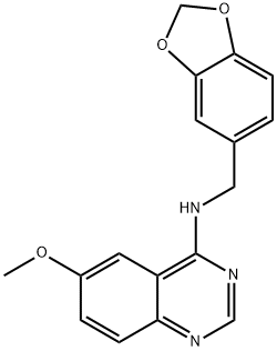 4-[[3',4'-(METHYLENEDIOXY)BENZYL]AMINO]-6-METHOXYQUINAZOLINE Struktur