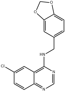 4-[[3,4-(METHYLENEDIOXY)BENZYL]AMINO]-6-CHLOROQUINAZOLINE Struktur