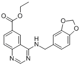 4-[(1,3-BENZODIOXOL-5-YLMETHYL)AMINO]-6-QUINAZOLINECARBOXYLIC ACID ETHYL ESTER Struktur