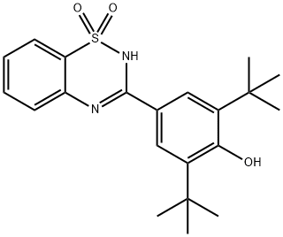 4-(4H-1,2,4-benzothiadiazine-3-yl)-2,6-bis(dimethylethyl)phenol-S,S-dioxide,150457-39-9,结构式
