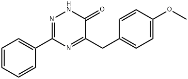 1,2,4-Triazin-6(1H)-one, 5-[(4-methoxyphenyl)methyl]-3-phenyl- Struktur