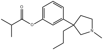 Isobutyric acid 3-(1-methyl-3-propyl-3-pyrrolidinyl)phenyl ester Struktur