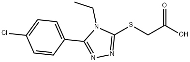 {[5-(4-CHLOROPHENYL)-4-ETHYL-4H-1,2,4-TRIAZOL-3-YL]THIO}ACETIC ACID 结构式