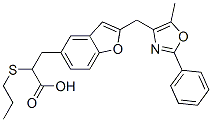 3-(2-((5-methyl-2-phenyloxazol-4-yl)methyl)benzofuran-5-yl)-2-(propylsulfanyl)propionic acid Structure