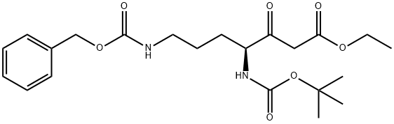 ETHYL 4(S)-BOC-AMINO-7-CBZ-AMINO-3-OXO-HEPTANOATE Struktur