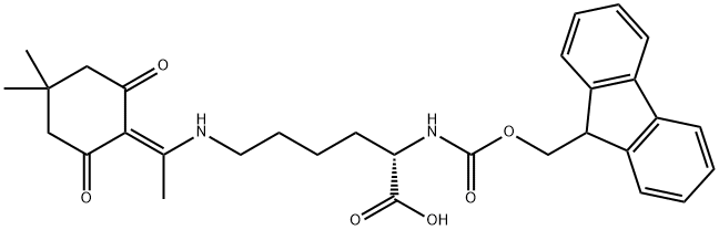 N-FMOC-N'-[1-(4,4-二甲基-2,6-二氧代环己亚基)乙基]-L-赖氨酸,150629-67-7,结构式